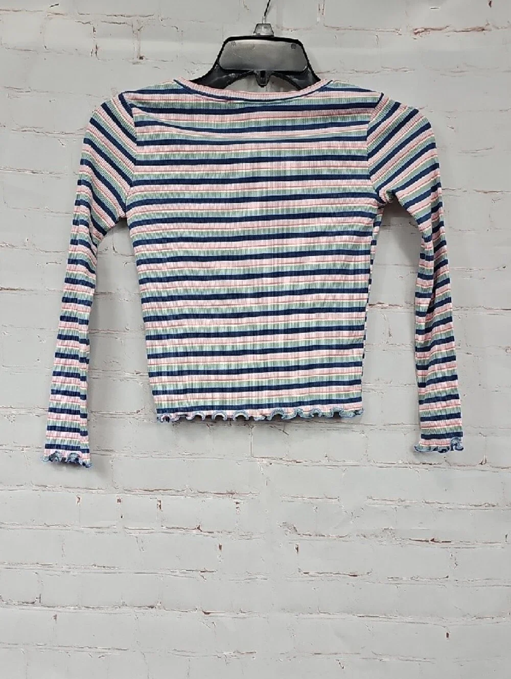 OshKosh B'gosh Striped Ribbed Top in Blue, Pink & Green